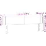  Uzglavlje s ušima tamnoplavo 163x16x78/88 cm baršunasto | shoptok.hr