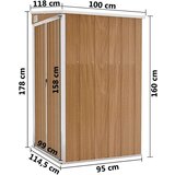 vidaXL Zidno vrtno spremište smeđe 118 x 100 x 178 cm pocinčani čelik | shoptok.hr