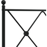  Metalni okvir kreveta uzglavlje i podnožje crni 90 x 200 cm | shoptok.hr