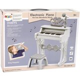 Lean_Toys Otroški električni klavir siva s stolom 25 tipk | Shoptok.si