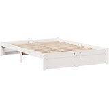 vidaXL Krevet s regalom z knjige bez madraca bijeli 150x200cm borovina | shoptok.hr