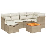  7-dijelni set vrtnih sofa od poliratana s jastucima bež 62 x 62 x 69 cm | shoptok.hr