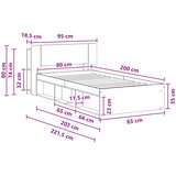  Okvir kreveta s pohranom s uzglavljem Betonska siva 80 x 200 cm | shoptok.hr