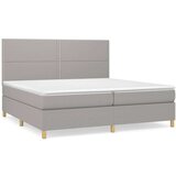  Box spring postelja z vzmetnico svetlo siva 200x200 cm blago, (20725291) | Shoptok.si