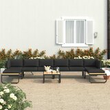  5dijelna vrtna kutna garnitura s jastucima od aluminija i WPC-a | shoptok.hr