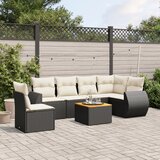 vidaXL 7-dijelni set vrtnih sofa od poliratana s jastucima crni | shoptok.hr