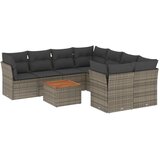  9-dijelni set vrtnih sofa od poliratana s jastucima sivi | shoptok.hr