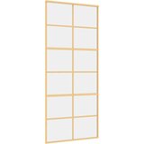 vidaXL Drsna vrata zlata 90x205 cm prozorno ESG steklo in aluminij | Shoptok.si