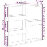vidaXL Zidni ormarić smeđa boja hrasta 80x15x80 cm konstruirano drvo | shoptok.hr