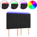The Living Store led posteljno vzglavje črno 144x5x118/128 cm žamet - led vzglavje, (21418618) | Shoptok.si