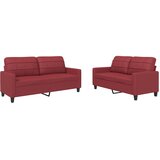  2-dijelni set sofa s jastucima boja vina od umjetne kože | shoptok.hr