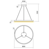  Redo 01-2865 - LED prigušiva luster na sajli FEBE LED/37W/230V zlatna | Eponuda.com