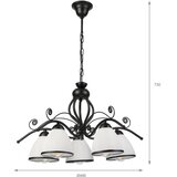  Luster na lancu RETRO 5xE27/60W/230V crna/bela | Eponuda.com
