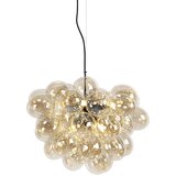 QAZQA Art Deco viseča svetilka črna s steklenimi 8 lučmi - Uvas | Shoptok.si