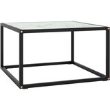 The Living Store Klubska mizica črna z belim marmornim steklom 60x60x35 cm - Klubska Mizica, (21574585) Cene