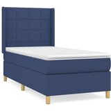 vidaXL Box spring postelja z vzmetnico modra 100x200 cm blag | Shoptok.si
