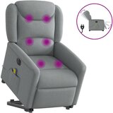  Električni masažni naslonjač na podizanje tkanina svjetlosivi | shoptok.hr