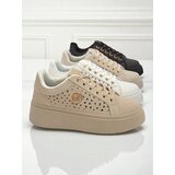 Resti Cleo Ecru Platino – beige platform sneakers eco leather | Shoptok.si