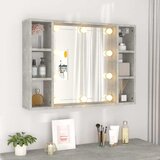  Kupaonski ormarić s ogledalom LED boja betona 76 x 15 x 55 cm | shoptok.hr