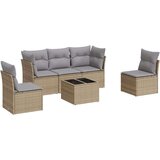  6-dijelni set vrtnih sofa s jastucima bež od poliratana | shoptok.hr