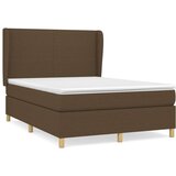  Krevet s oprugama i madracem tamnosmeđi 140 x 190 cm od tkanine | shoptok.hr