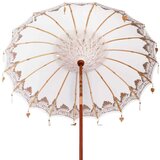  Balineški Parasol Krema 210-220 cm Pamuk solidno drvo | shoptok.hr