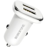 Borofone avto polnilec - 2x USB 2,4A - Bela Cene