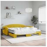 vidaXL Dnevni krevet na razvlačenje s madracima žuti 100x200 cm baršun | shoptok.hr