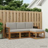  Set vanjskih sofa 4 kom. Prirodna i svjetlosiva | shoptok.hr