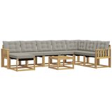vidaXL Zunanja garnitura za sedenje 9 pcs Bela in svetlo siva, (5000280962) | Shoptok.si