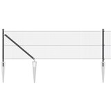 vidaXL zavarena žičana ograda s 13 šiljatih stupova siva 0.5x100 m čelik | shoptok.hr