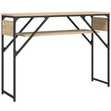Maison Chic konzolna miza - miza ob steni s polico sonoma hrast 105x30x75 cm inž. les, (21786139) Cene