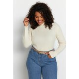 Trendyol Curve Plus Size Sweater - Ecru - Regular fit Cene