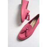 LuviShoes F04 Pink Skin Genuine Leather Shoes Cene