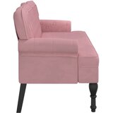  Klupa s naslonom ružičasta 119,5 x 64,5 x 75 cm baršunasta | Eponuda.com