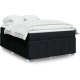 vidaXL Box spring postelja z vzmetnico črna 160x200 cm blago, (21308655) | Shoptok.si