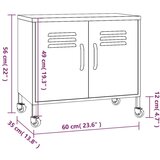 Ormarić za pohranu crni 60 x 35 x 56 cm čelični | shoptok.hr