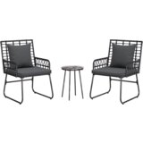 vidaXL Komplet za jedilnico v vrtu z blazino 3 pcs Črna, antracit | Shoptok.si