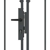 vidaXL Ograjna vrata z ukrivljenim vrhom Siva 400 x 125 cm Jeklo | Shoptok.si