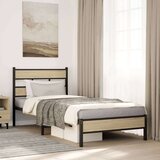 vidaXL Posteljni okvir brez vzmetnice hrast 100x190 cm inženirski les | Shoptok.si