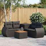  Set sofe 6 kom. Crna Poli Rattan i čelik | shoptok.hr
