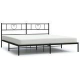 vidaXL Kovinski posteljni okvir z vzglavjem črn 180x200 cm | Shoptok.si