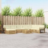  Set vanjskih sofa 9 kom. Bijela i krem Čvrsto drvo akacije | shoptok.hr