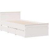 vidaXL Knjižna postelja brez vzmetnice bela 75x190 cm trdna borovina | Shoptok.si