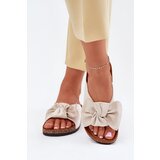 Boto Women's sandals on cork sole with bow beige Seressa | Shoptok.si