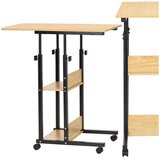  Mobilni stol 73-85 x 40 x 80 cm svijetlosmeđa, crna | shoptok.hr