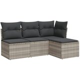 Maison Chic Seti vrtnega pohištva - Vrtna garnitura - Vrtni pohištvo set 4-delna z blazinami siv poli ratan, (21820099) Cene