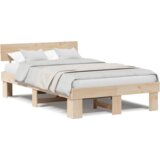 vidaXL krevetna konstrukcija smeđa 140 x 190 cm čvrsta borova drva | shoptok.hr