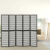 Sklopiva sobna pregrada 5 panela japanski stil 200x170 cm crna | shoptok.hr