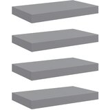  Plutajuće zidne police 4 kom sive 40 x 23 x 3,8 cm MDF | shoptok.hr